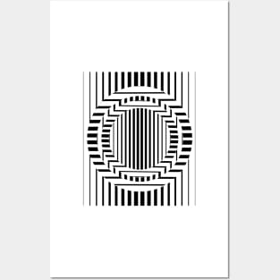 Geometric black and white modern Posters and Art